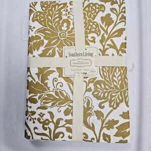 New Southern Living Gold Leaf Metallic Oblong Tablecloth 70 X108 Harvest Dillard